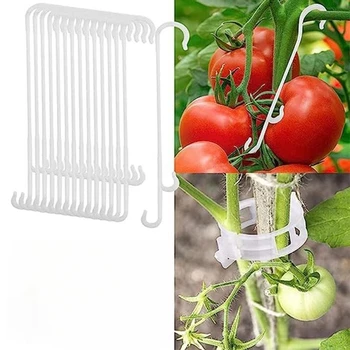 J-образные крючки для поддержки томатов, поддерживающие растение, зажимы для овощей, предотвращающие защемление или опадание гроздей томатов