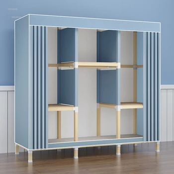 Аренда шкафов-купе Мебель для дома Простой тканевый шкаф Прочный и долговечный Большой подвесной шкаф Для хранения вещей в маленькой спальне U