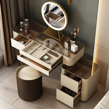 Туалетный столик для спальни на вилле из массива дерева, современный минималистичный ящик для маленькой квартиры, туалетный столик, мебель для дома, туалетный столик A