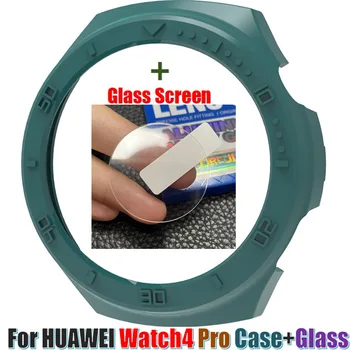 Для HUAWEI Watch4 Pro Смарт-браслет Рамка Безель Защитные пленки из закаленного Стекла для Huawei Watch 4Pro Чехол 2 IN1