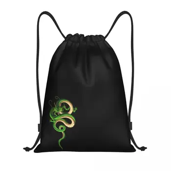 Крутой рюкзак на шнурке с китайским драконом Для женщин и мужчин, рюкзак для спортзала, Складная сумка для тренировок с мифическим монстром, сумка