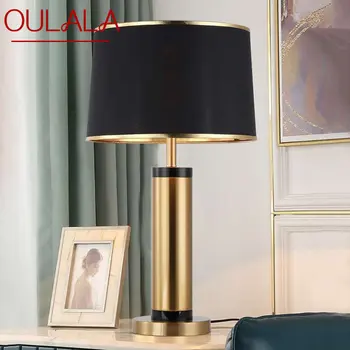 Современная настольная лампа OULALA из черного золота, Светодиодная Винтажная Креативная Простая Прикроватная Тумбочка для дома, Гостиной, спальни