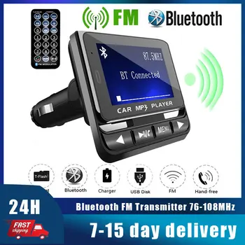 Автомобильный FM-Передатчик Bluetooth MP3 Музыкальный Плеер 1,4-Дюймовый ЖК-экран Громкой Связи Адаптер Быстрой Зарядки FM zender Modulator