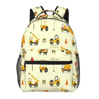 Школьная сумка для девочек, сумка для ноутбука для мальчиков, детский рюкзак, милая автомобильная сумка для строительной техники