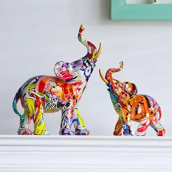 Статуэтка слона Счастливый орнамент в виде животного в виде слона Благоприятное значение Форма слона для ТВ кабинета на крыльце дома