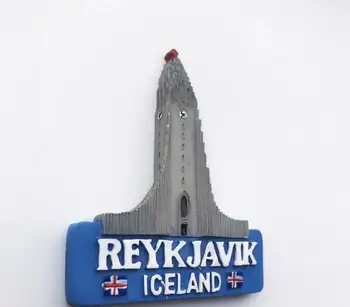 Достопримечательность Исландии церковь арфы в Северной Европе туристический сувенир наклейка на холодильник украшение кухни магнитный холодильник