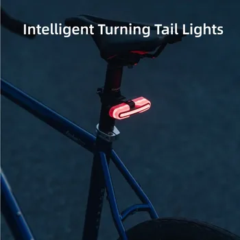 TLXT задний фонарь для велосипеда с умным рулевым управлением Type-C, перезаряжаемый велосипедный фонарь, 5 режимов, водонепроницаемый фонарик IPX6, аксессуары для велосипеда