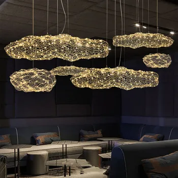 Арт-декор Подвесные светильники с полым облаком для гостиной, спальни, лестницы, лампа датского дизайна, промышленная люстра в стиле лофт Firefly