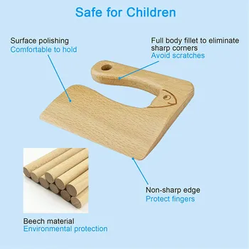 Деревянный детский кухонный нож, Детский безопасный нож в форме рыбы, Детские кухонные инструменты