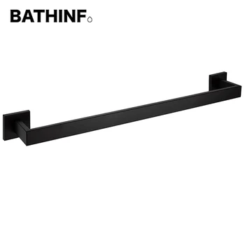 BATHINF sus304, вешалка для полотенец из нержавеющей стали, подвеска для ванной комнаты, аксессуары для ванной комнаты, вешалка для полотенец, черный, Серебристый