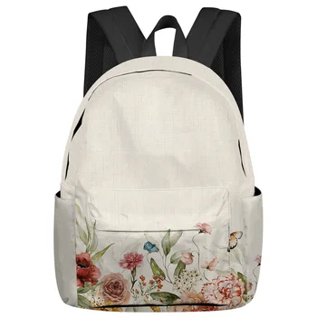 Весенний Цветок Роза Студенческие школьные сумки Ноутбук Индивидуальный рюкзак для мужчин Женщин Женский Дорожный Mochila