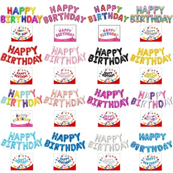 16-дюймовые воздушные шары с буквами для вечеринки, разноцветные воздушные шары из алюминиевой фольги, 1шт воздушных шаров с Днем рождения для украшения вечеринки по случаю дня рождения