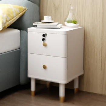 Итальянская роскошная современная прикроватная тумбочка, Высококачественное хранение в тумбочке, шкаф из массива дерева белого цвета, скандинавская мебель для спальни