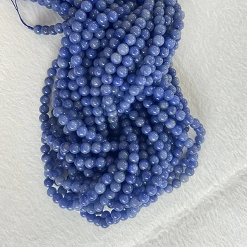 Бусины из натурального камня для изготовления ювелирных изделий Синий авантюрин круглой формы 6-10 мм, свободные украшения из бисера, браслет-ожерелье своими руками