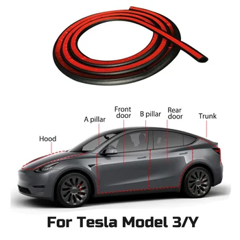 Уплотнительная прокладка двери автомобиля для Tesla Model 3 Y, резиновый комплект для уплотнения люка багажника, Звукоизоляционные Аксессуары для шумоподавления