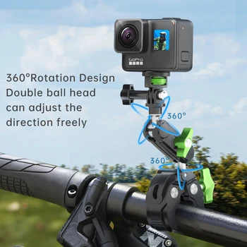 Универсальный регулируемый держатель экшн-камеры, зажим-краб для верховой езды, для велосипеда, мотоцикла, для Insta 360, для GoPro Hero 11