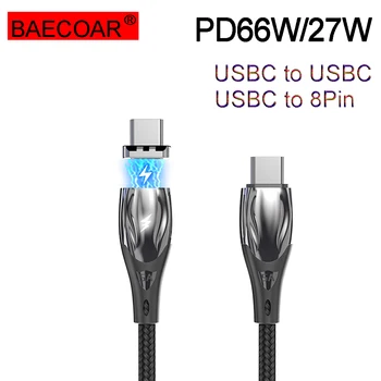 Магнитный кабель 5A USB C к USB C PD для iPhone 14 13 12 Pro Max 100 Вт Сверхбыстрая Зарядка для iPad Macbook Samsung Google Notebook