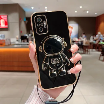 Складная подставка Astronaut для Xiaomi Redmi Note 10 Pro Max Чехол для телефона с ремешком Роскошное покрытие