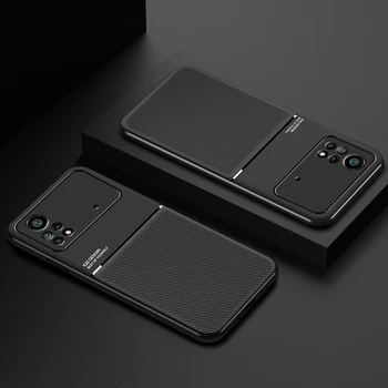 Новый Стиль Для Xiaomi Poco X4 Pro 5G Case Автомобильная Магнитная Подставка Кожаный Чехол Для Телефона PocoX4Pro Poko Little X 4 Pro Мягкий Силиконовый B