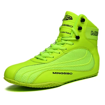 Профессиональные боксерские ботинки унисекс, зеленые, белые, для борьбы с большими мальчиками, Высококачественные боксерские туфли, Мужские И женские кроссовки