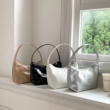 2023 Роскошная Дизайнерская Женская Портативная сумка через плечо, Модная Яркая Серебристая Женская сумка, Новая Модная Универсальная женская сумка подмышками