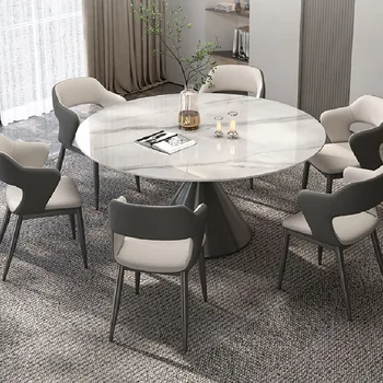 Круглые обеденные столы Мобильная Кухонная консоль Nordic Side Роскошный стол Современный отель Многофункциональная мебель Mesa Plegable
