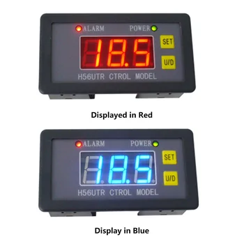 Цифровой Регулятор Температуры H56TR AC220V DC12 DC24V Красный Синий Нагревательный Охлаждающий Термостат по Цельсию с Датчиком NTC