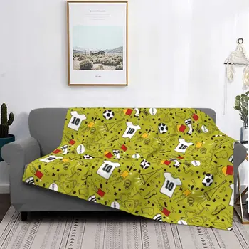 Одеяло для любителей футбола из кораллового флиса, плюшевый текстильный декор, футбольные многофункциональные ультрамягкие одеяла для кровати, Стеганое одеяло для дивана