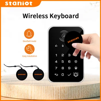 Беспроводная сенсорная клавиатура Staniot 433 МГц, 2шт RFID-карты, клавиатура с паролем для включения или выключения системы охранной сигнализации Tuya Smart Home
