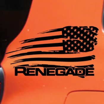 Для 1 пары Jeep Renegade Потертый Американский Флаг Графическая Виниловая Наклейка Наклейка Сбоку Хромированная