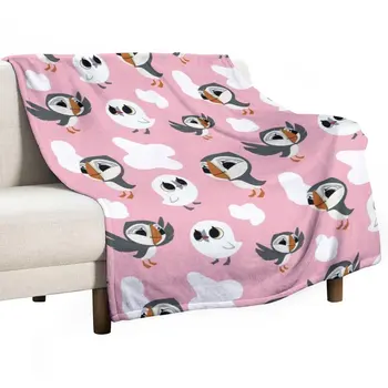 Одеяло с повторяющимся рисунком Puffin rock розового цвета, мягкие постельные одеяла, пушистые мягкие одеяла, роскошное одеяло St.