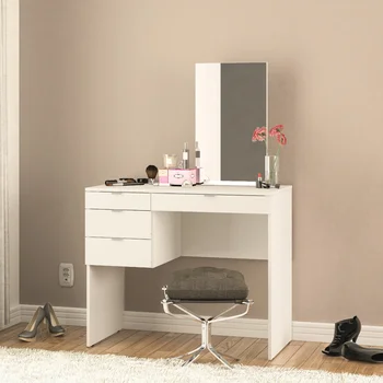 Современный туалетный столик Ember Interiors Gianna, окрашенный в белый цвет, для спальни