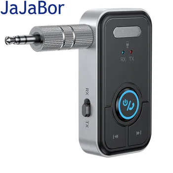 Передатчик-Приемник JaJaBor 3,5 мм Разъем AUX Стерео Музыка Беспроводной Аудиоадаптер Большой Микрофон Bluetooth Громкая Связь Автомобильный комплект
