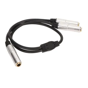 Стереоразветвитель Y-образный кабель длиной 1,6 фута Предотвращает помехи от розетки к розетке от 6,35 мм до двойного кабеля 6,35 мм для микрофонов для гитар