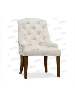 Обеденный стул из массива дерева по индивидуальному заказу в Американском стиле Кантри, Тканевый стул, Кресло для отдыха в небольшой квартире, Постмодернистская спинка стола