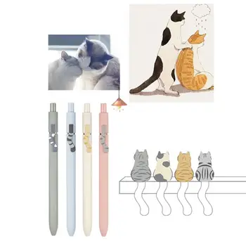 Гелевые ручки Cute Cat с быстросохнущими чернилами, удобная ручка для студентов, любителей кошек