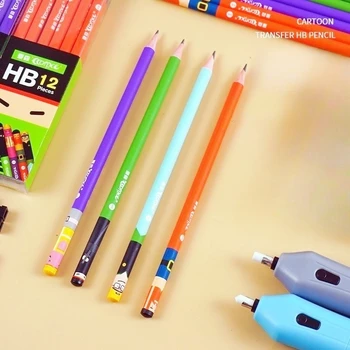 5 Коробок Мультяшных карандашей Hb без запаха, Детский Бессвинцовый Жирный карандаш, Ученик начальной школы, Сажа, Разноцветный карандаш