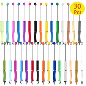 Металлическая шариковая ручка 30шт Офисная ручка для письма, ручки с бисером, шариковые ручки, шариковая ручка, офисные ручки для рукоделия, бусины, ручка для взрослых