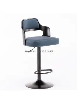 Барный стул современный простой барный стул из массива дерева, поднимающийся и вращающийся барный стул с высокой ножкой, бытовая легкая роскошь