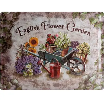 Ретро Винтажный английский цветочный сад, Цветочный домик, домашняя наружная металлическая вывеска на стене