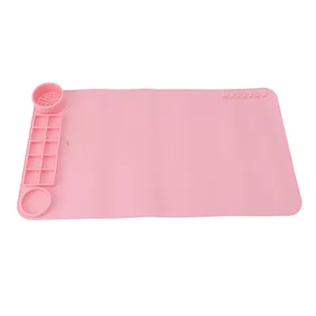 Силиконовый коврик для рукоделия Розовые держатели ручек Дизайн разделителей силиконового коврика для рисования длиной 19,7 дюйма и шириной 11 дюймов для DIY