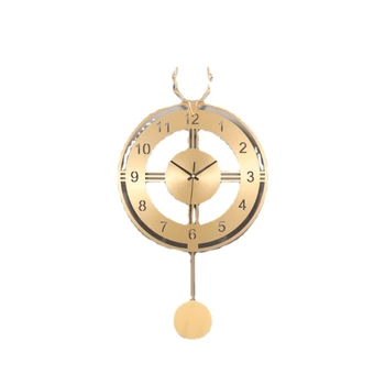 Модные Кварцевые часы ZC, Латунные Простые Настенные Часы с Головой Оленя, Креативные Бытовые Часы