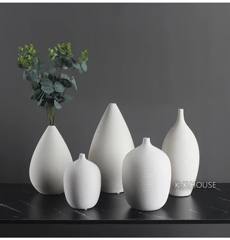 Современная простая скандинавская креативная керамическая ваза для гостиной, дома, Сухоцветы, цветочные украшения, Орнаменты