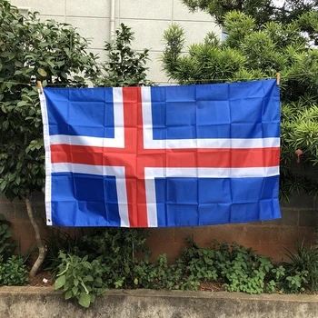 Флаг Z-ONE Флаг Исландии 90x150 см, полиэстер, подвесной флаг 5 * 3 фута, высококачественный Флаг Исландии, украшение для дома в помещении на открытом воздухе