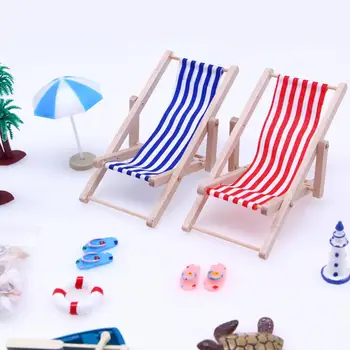 Пластиковые аксессуары для кукольного домика Миниатюрный Летний Пляжный набор Имитация шезлонга Круг для плавания Пальмы для кукольного домика своими руками