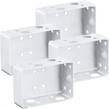 4 Штуки глухих кронштейнов, 2-дюймовый Низкопрофильный монтажный кронштейн коробки для подголовника (белый)