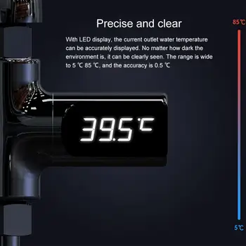 Монитор температуры воды Светодиодный дисплей Смесители для душа Светодиодный цифровой измеритель температуры душа для купания Аксессуары для ванной комнаты