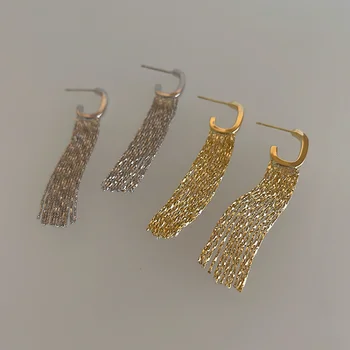 UILZ, золотые серьги-цепочки с кисточками для женщин, модные серьги, Ювелирные изделия, подарки