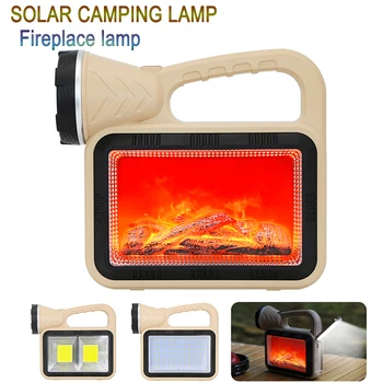 Солнечная Светодиодная Лампа Flashligt Flame Hand Lamp USB Charging Light Outdoor Atmosphere Camping lamp Многофункциональный Рабочий Поисковый Фонарь