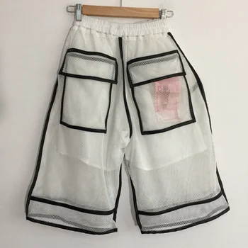 Сетчатые прозрачные повседневные шорты с нишевым дизайном, оригинальные высококачественные мужские брюки, модная элегантная летняя уличная одежда 2023 года